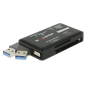 Preview: Delock SuperSpeed USB 5 Gbps Card Reader für CF / SD / Micro SD / MS / M2 / xD Speicherkarten